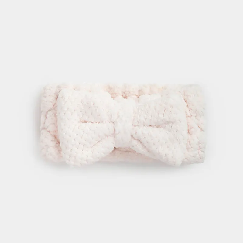 Headband, 16x9 cm, Fleece, Milk, Bow, Ratine