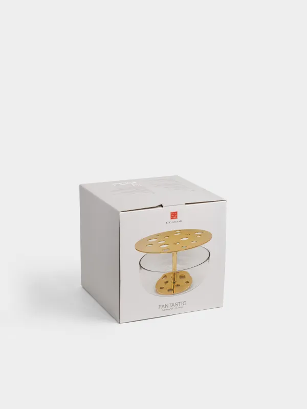 Flower vase, 24x18 cm, glass / steel, Fantastic, image-5