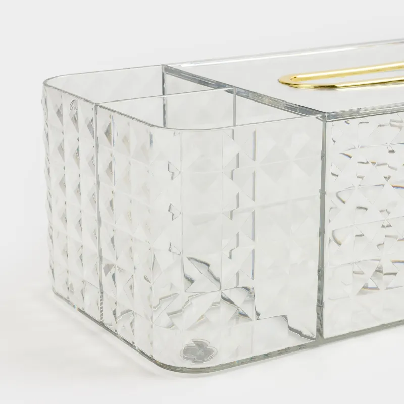 Paper napkin box, 24x12 cm, with organizer, with sitemsing, plastic / metal, Kandy, image-3