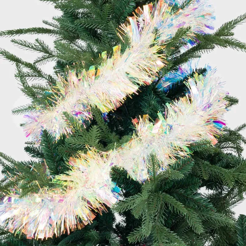 Decorative garland, 2 m, tinsel, hologram, Tinsel christmas