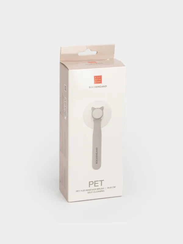 Pet hair comb, 18 cm, Self-cleaning, plastic / steel, White-gray, Ears, Pet, image-6