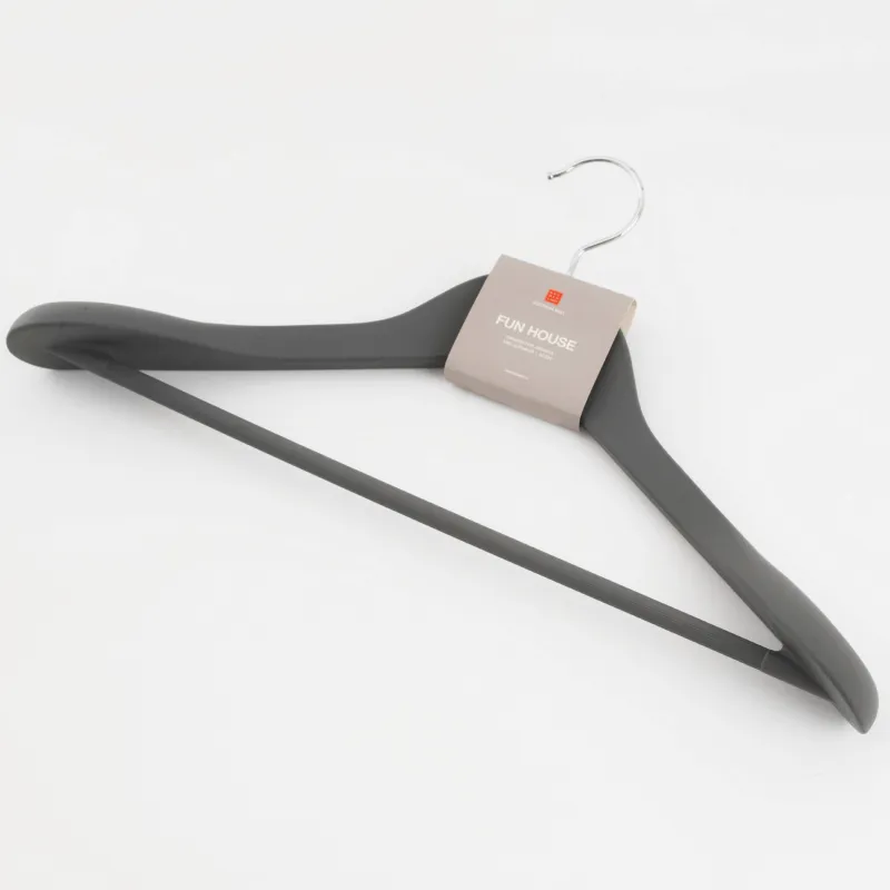 Coat hanger, 44 cm, for jackets and outerwear, plastic coated, grey, Fun house, image-5