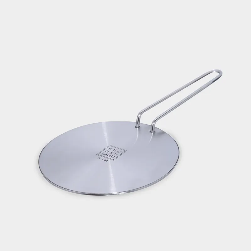 Disc adapter for induction cooker, 16 cm, with removable handle, steel / aluminum, Induction