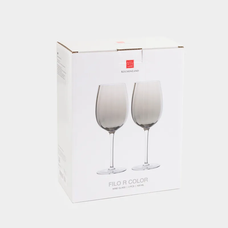 Wine glass, 470 ml, 2 pcs, glass, grey, Filo R color, image-4