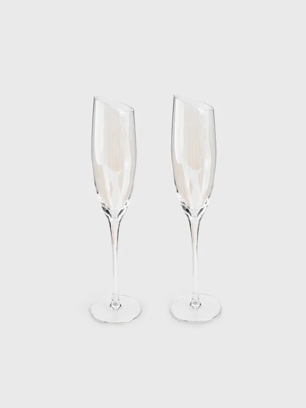 Champagne glass, 180 ml, 2 pcs, glass, mother of pearl, Charm L polar, image-0