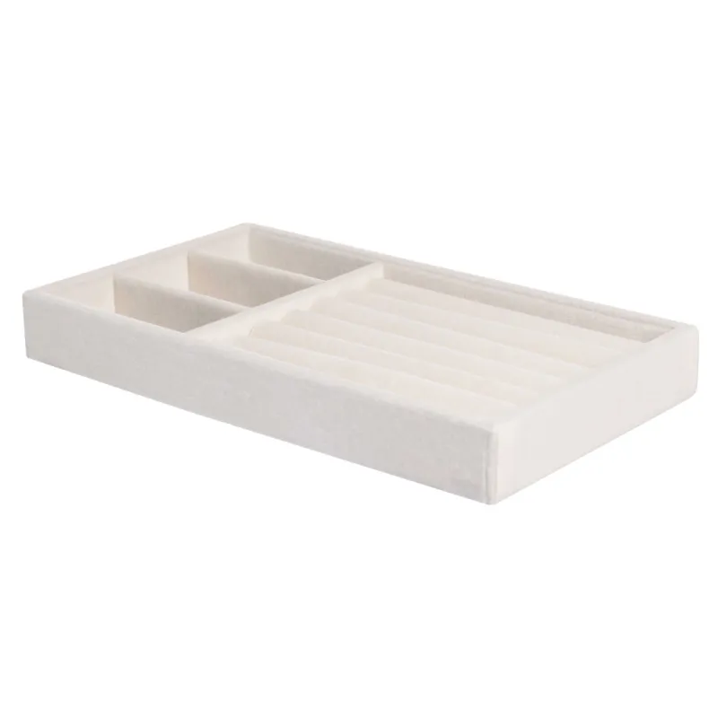 Jewelry storage organizer, 21x12 cm, MDF / velvet, beige, Ethics