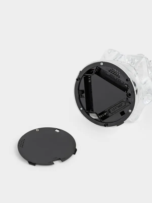 Snow lantern, 21 cm, illuminated, plastic, silver, Christmas tree with bow, Silver style, image-2