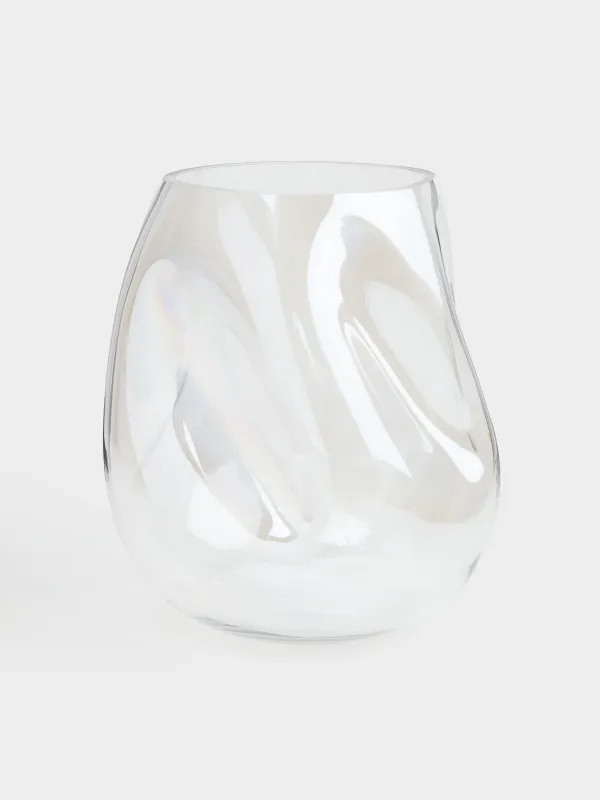 Flower vase, 25 cm, glass, mother of pearl, Cascade, image-0