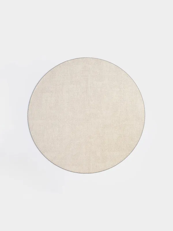 Placemat, 38 cm, PVC / polyester, round, gray-beige, Rock, image-0