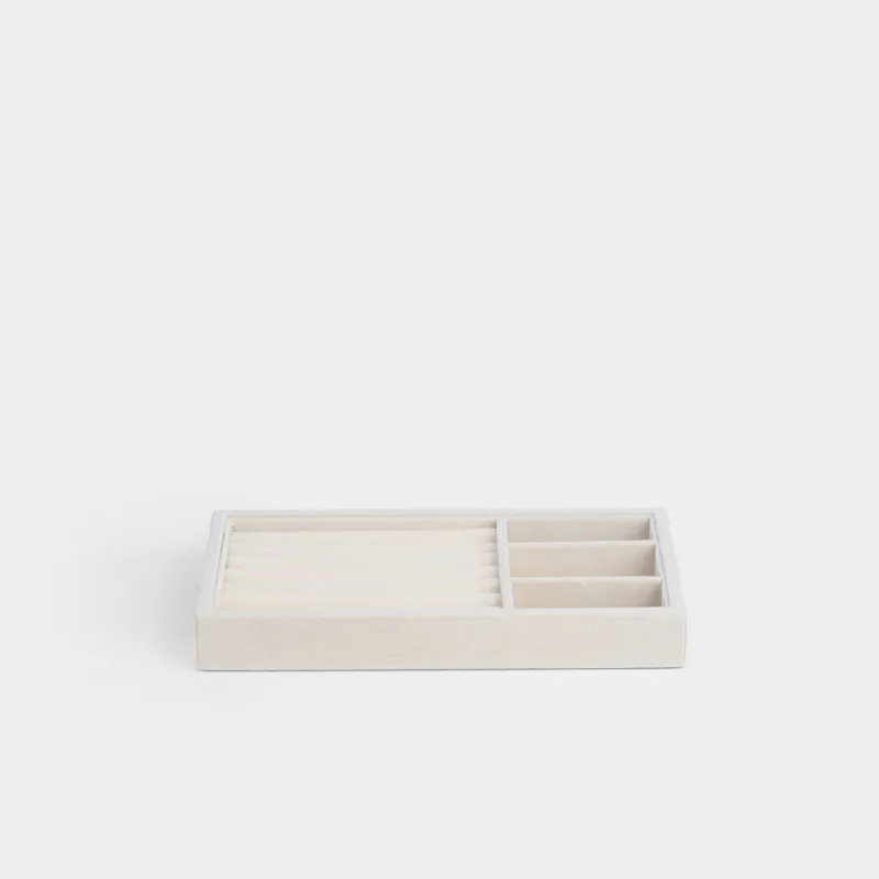 Jewelry storage organizer, 21x12 cm, MDF / velvet, beige, Ethics
