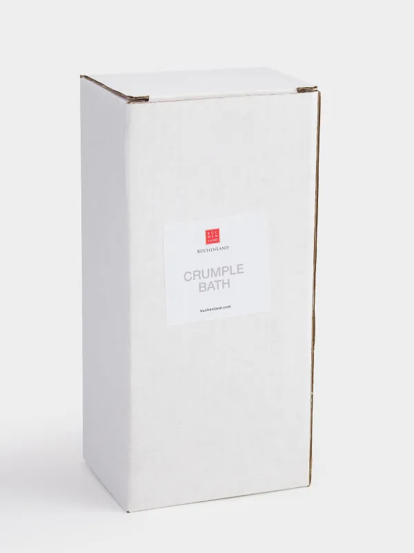 Liquid soap dispenser, 370 ml, porcelain P / plastic, grey-beige, Crumpled effect, Crumple bath, image-3