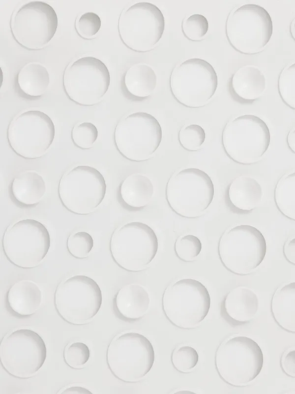 Bath/shower mat, 36x66 cm, anti-slip, rubber, rectangular, white, Polka dot, image-2