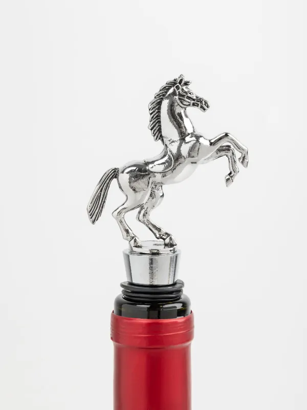 Bottle stopper with pendants, 5 items, metal / beads, Horse, Horse silver, image-4