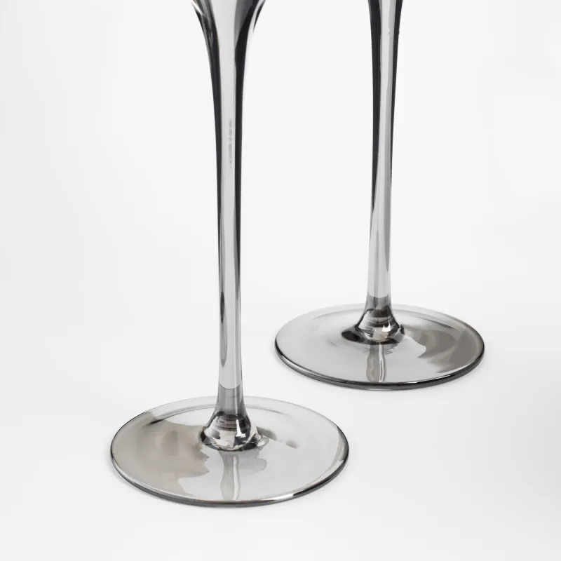 Champagne glass, 180 ml, 2 pcs, glass, grey, Charm L Color, image-4