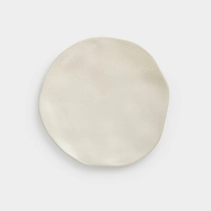 Snack plate, 23 cm, ceramic, milky, Crumpled effect, Crumple creme