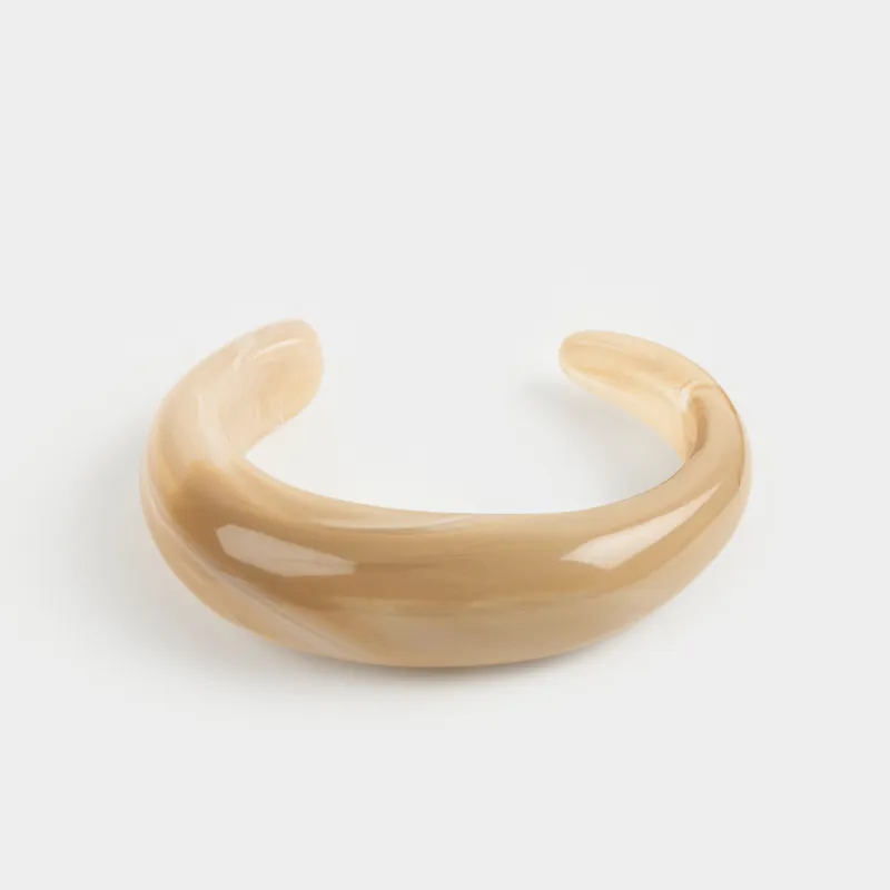 Bracelet, 8 cm, resin, brown, Mineral