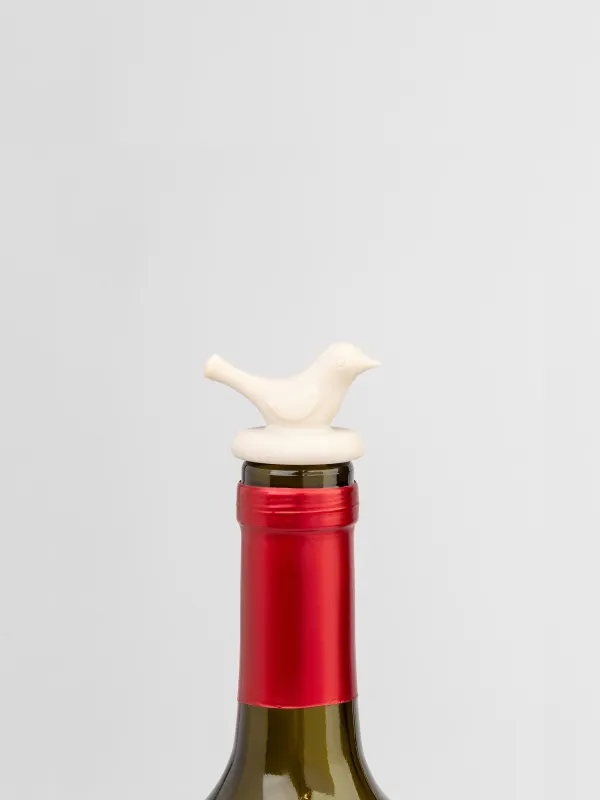 Wine bottle stopper, 5 cm, silicone, beige, Bird, Soft kitchen, image-4