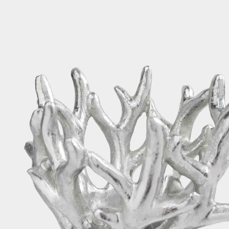 Decorative vase, 30 cm, polyresin, silver, Deer head, Deer sparks, image-2