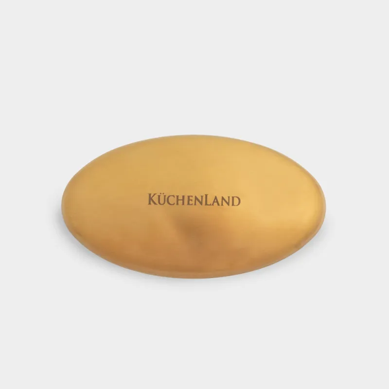 Steel soap, 8 cm, golden, Manny