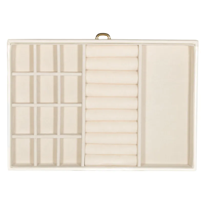 Jewelry box, 26x18 cm, wood/PU leather, ecru, Premiere, image-3