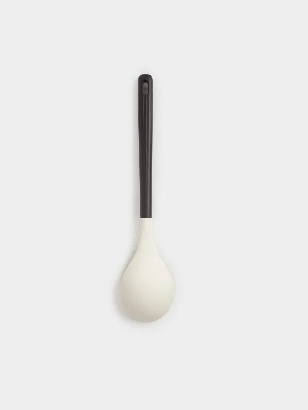 Serving spoon, 32 cm, silicone / plastic, beige-black, Service, image-1