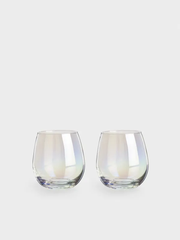 Glass, 10 cm, 460 ml, 2 pcs, glass, mother of pearl, Floyd polar, image-0