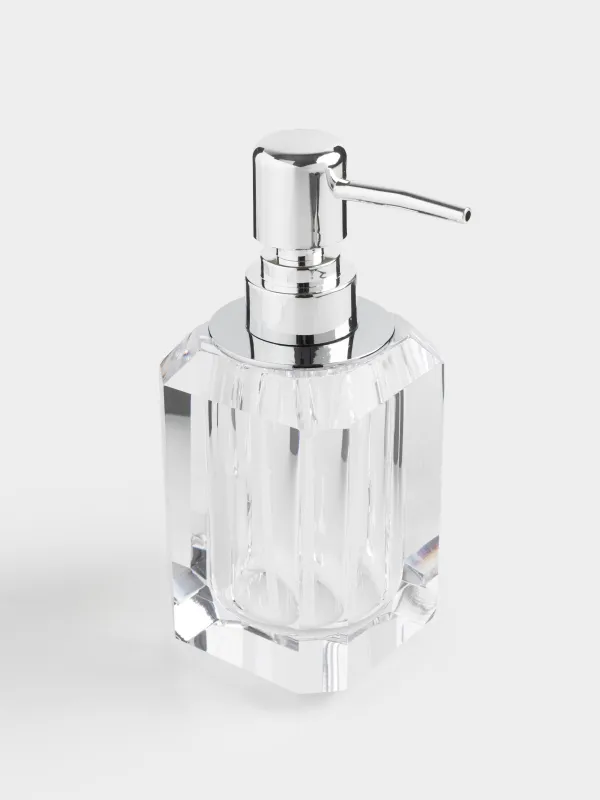 Liquid soap dispenser, 200 ml, Glass / metal, Facets, Shower Crystal Glance, image-3