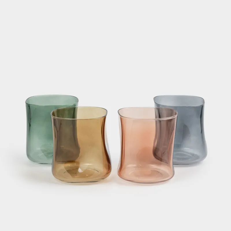 Glass, 9 cm, 330 ml, 4 pcs, glass, color, Rodengo
