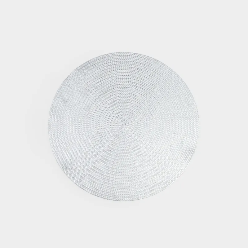 Placemat, 38 cm, PVC, round, silver, Azhur