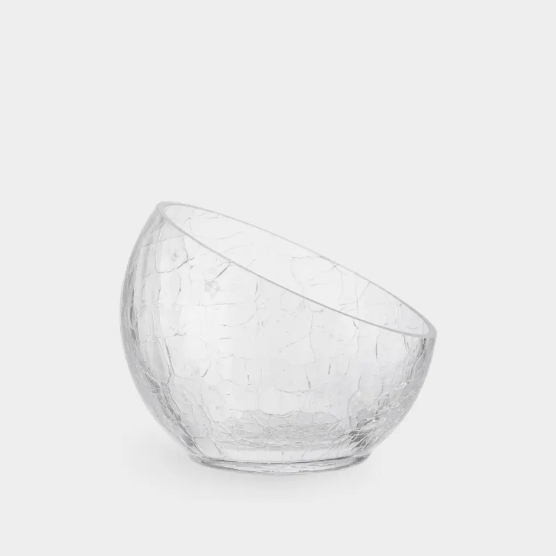 Candy bowl, 12x15 cm, glass, Craquelure, Ice