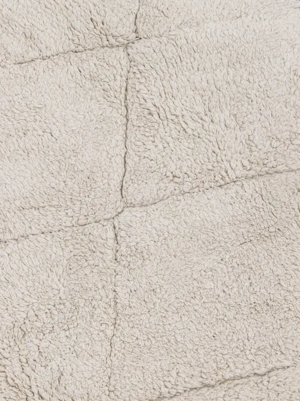 Rug, 60x120 cm, fringed, cotton, beige, Rhombuses, Neutral, image-2