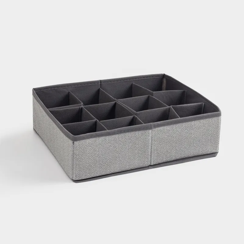 Organizer-divider for drawers, 32x24 cm, 12 otd, textile, gray, Pedant new