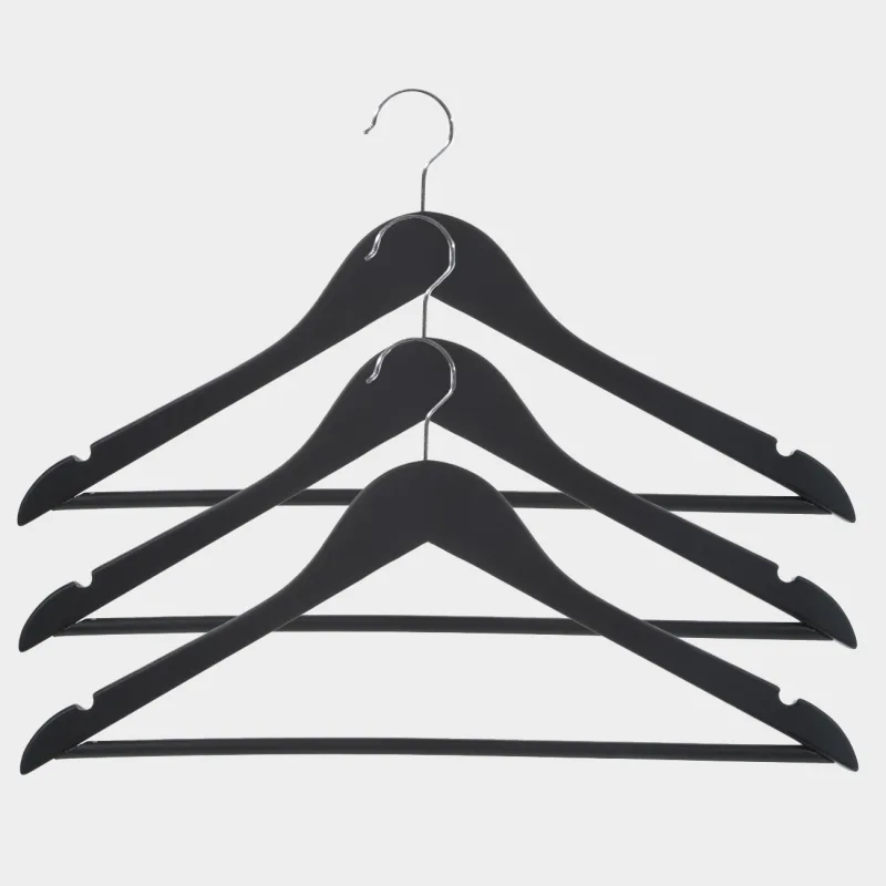 Hanger, 44 cm, 3 pieces, wood, black, Wooden house, image-0