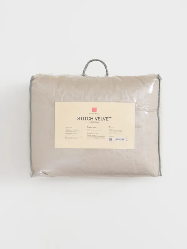 Bedspread, 240x260 cm, quilted, velvet/microfiber, beige, Frame, Stitch velvet, image-7