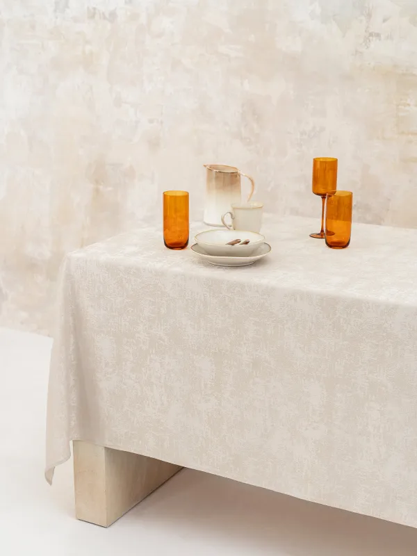 Tablecloth, 170x250 cm, polyester, beige, Jacquard, image-2