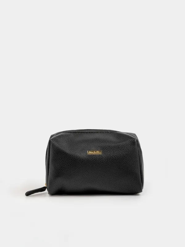 Makeup bag, 18x12 cm, polyurethane, black, Force, image-0