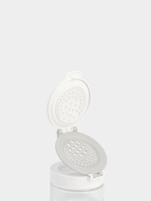 Spice container, 5 cm, with double lid, glass/plastic, grey, Comfort light, image-4