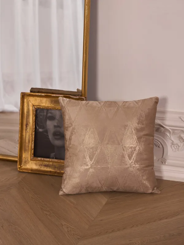 Decorative pillow, 45x45 cm, velvet, grey, Golden patterns, Abstract, image-2