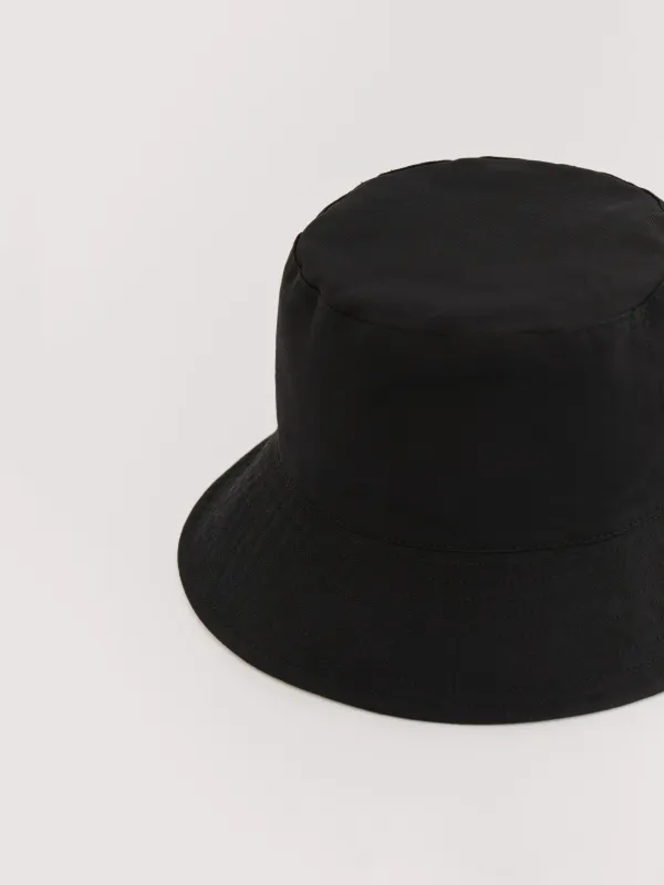 Panama hat, 57 cm, single size, double-sided, cotton, black / milk, Shore, image-1