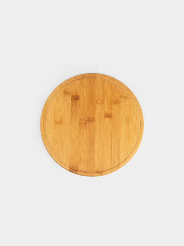 Dish with lid, 28x10 cm, bamboo / plastic, round, Crepe, image-4