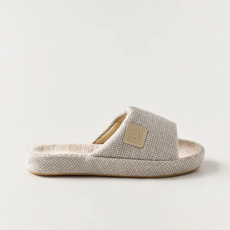 Women's slippers, homewear, size 36-37, polyester, light gray, Serious