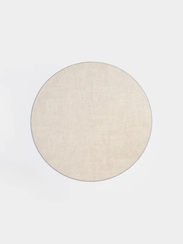 Placemat, 38 cm, PVC / polyester, round, gray-beige, Rock, image-0