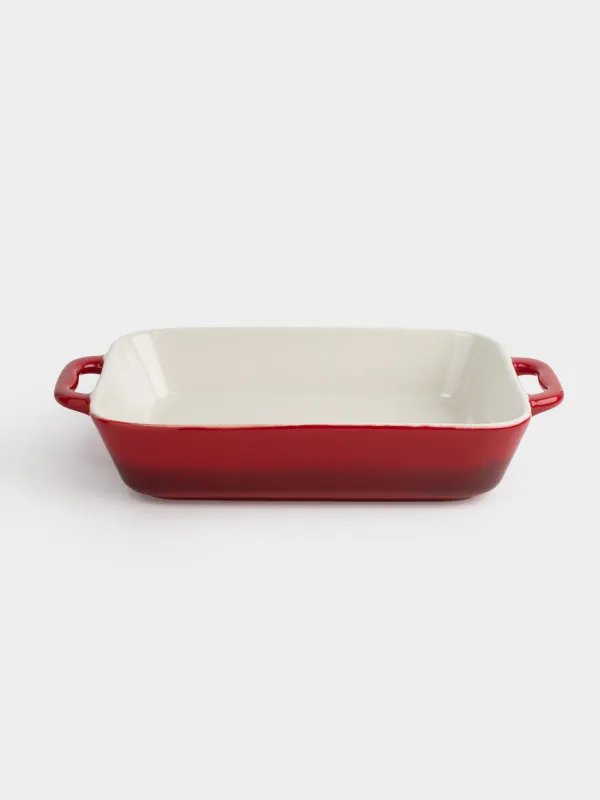 Baking dish, 27x20 cm, ceramic, rectangular, burgundy, Gradient, Cakes gradient, image-1