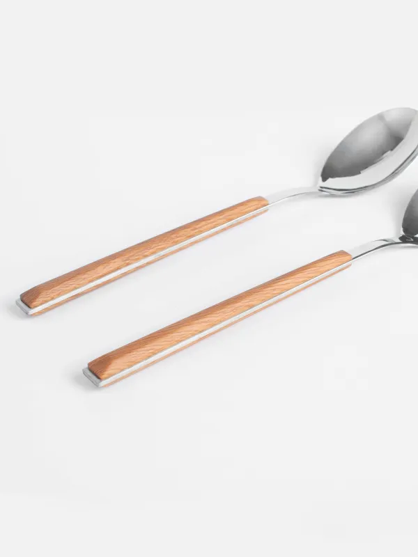 Tea spoon, 2 pcs, steel/plastic, brown, Prague, image-2