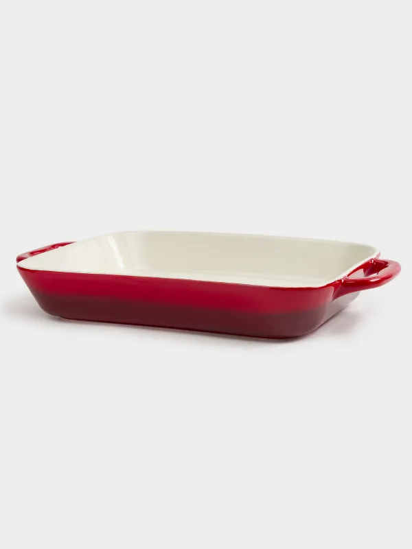 Baking dish, 34x24 cm, ceramic, rectangular, burgundy, Gradient, Cakes gradient, image-6