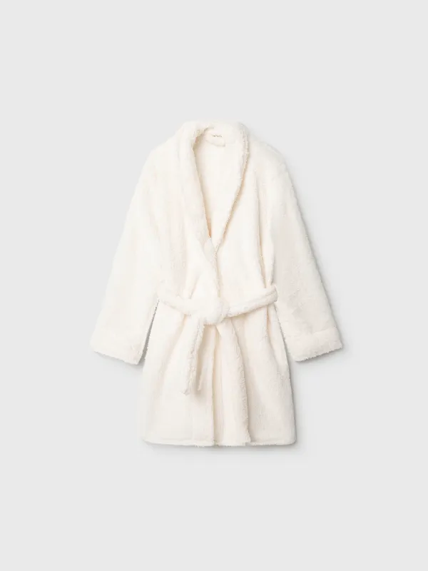 Robe for women, home, R. S, long sleeve, sherpa, milk, lola, image-4