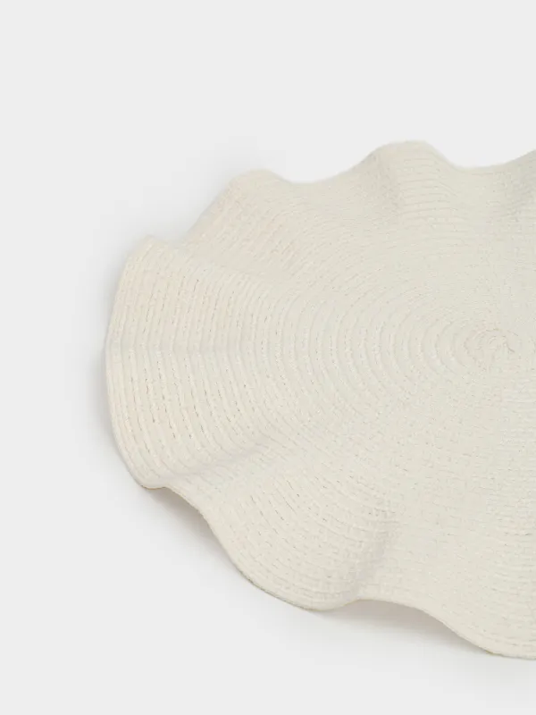 Placemat, 38 cm, polyester, round, white, Wavy edges, Circle wave, image-3