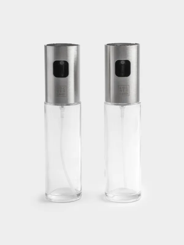 Oil and vinegar spray dispenser, 100 ml, 2 pcs, glass / steel, Classic, image-0