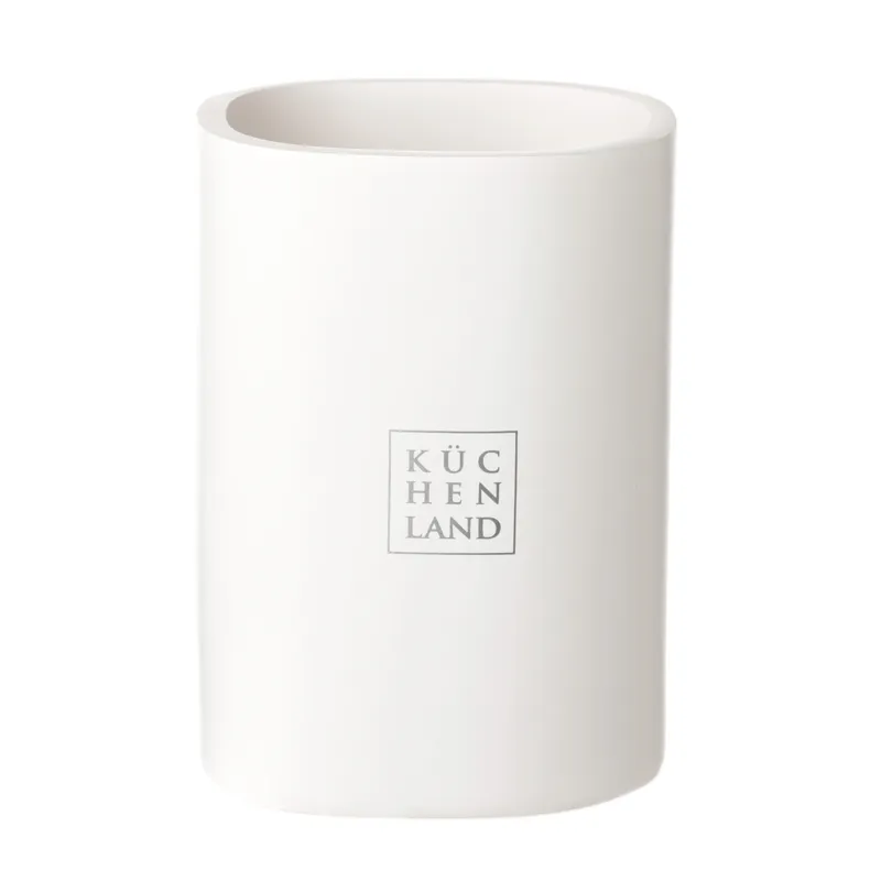 Toothbrush cup, 11 cm, polyresin, white, Vesta