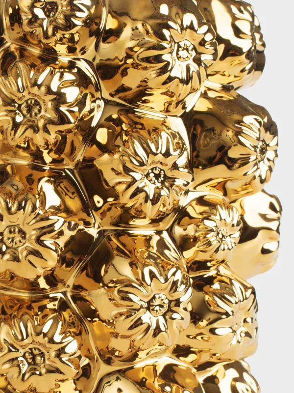 Flower vase, 19 cm, decorative, ceramic, golden, Flowers, Bloome, image-4